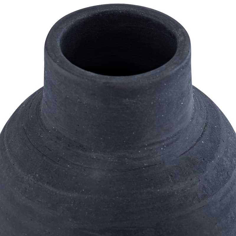Black Terracota Bottle Vase - Black