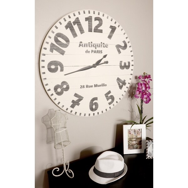 新品未使用Antiquité de Paris ヴィンテージ風テーブルクロック白 Oversized Antiquite de Paris Wall Clock - Bed Bath & Beyond - 22730459
