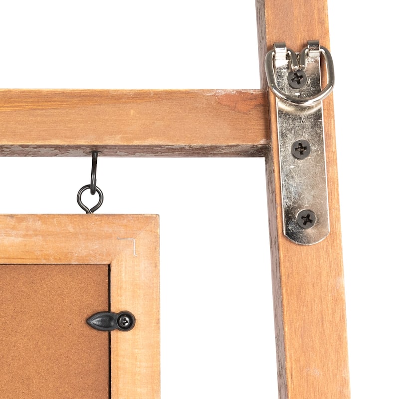 Decorative Wood Ladder with 6 Hanging Photo Frames