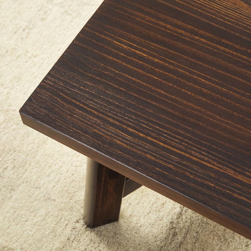 Walker Edison Modern Farmhouse Solid Wood Rectangle Coffee Table