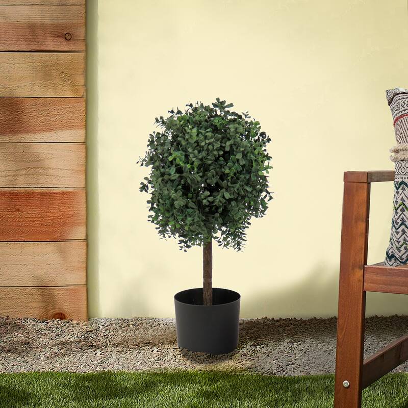National Tree Company 2 ft Artificial Boxwood Single Ball Topiary - 24 in - Plastic - Green