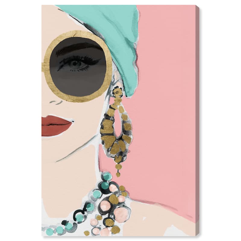 Wynwood Studio Canvas Fashion and Glam Lovely Tropical View Pink and Teal Glam Wall Art Canvas Print