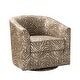 preview thumbnail 103 of 106, Cuenca Modern Living Room Wooden Upholstered 360° Swivel Barrel Chair with Metal Base and Wide Backrest