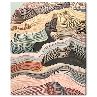 Art Remedy Coyote Tan Gallery Wrapped Boho Abstract 1 Piece Canvas Wall Art