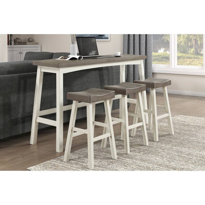 Transitional 4-Piece Pub Height Set, Table and Bar Stools