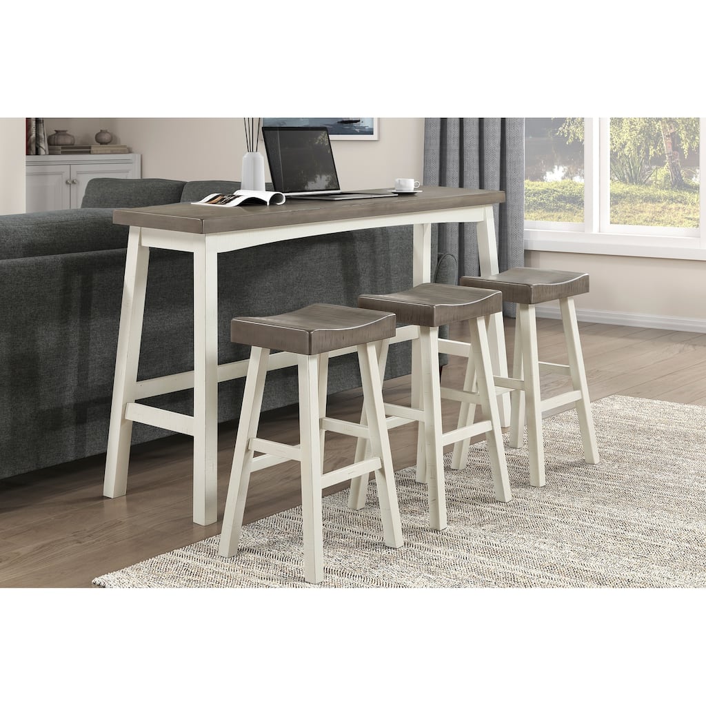 Transitional 4-Piece Pub Height Set, Table and Bar Stools