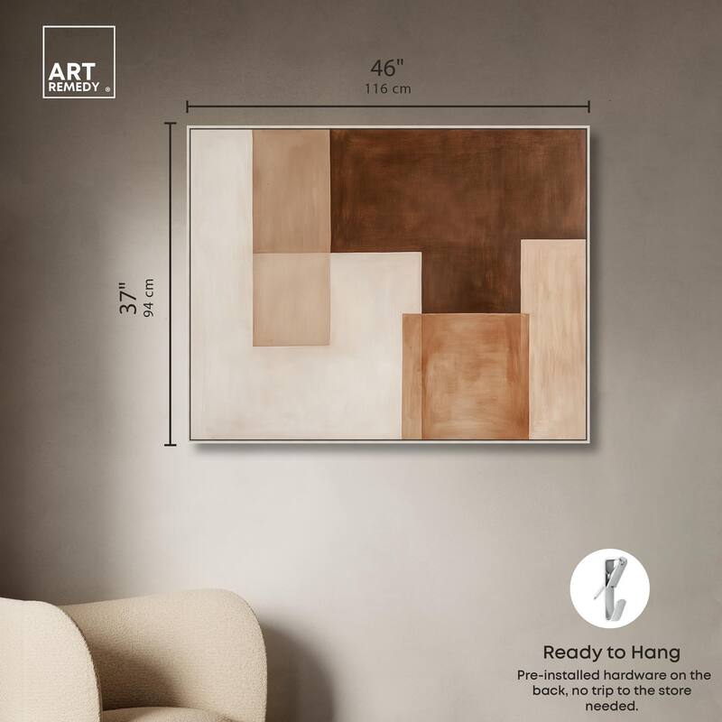 Cream and Brown Panels II Canvas by Art Remedy