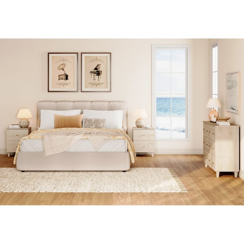WAMPAT 6-Drawer Dresser and Nightstands Set of 3 for Bedroom