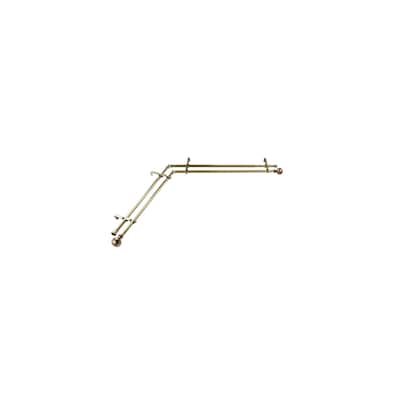 Corner Window Curtain Rods Antique Brass Adjustable 48-84" Double Rod Home Decor - M