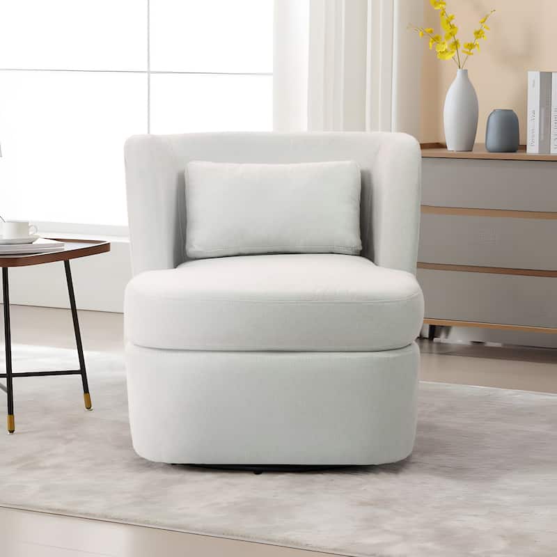 Upholstered Swivel Barrel Accent Chair