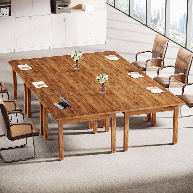 Square Conference Table, Wooden Meeting Table/Desk for Office, Conference/Seminar Room,Boardroom