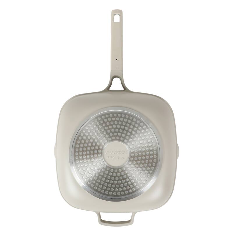 Crock Pot Northvale 5.3 Quart Ceramic Nonstick Sauté Pan with Steamer Basket & Lid, Cast Aluminum Induction Base