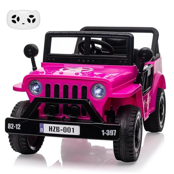 slide 2 of 18, 12V Kids Ride On Truck Car with Remote Control Pink