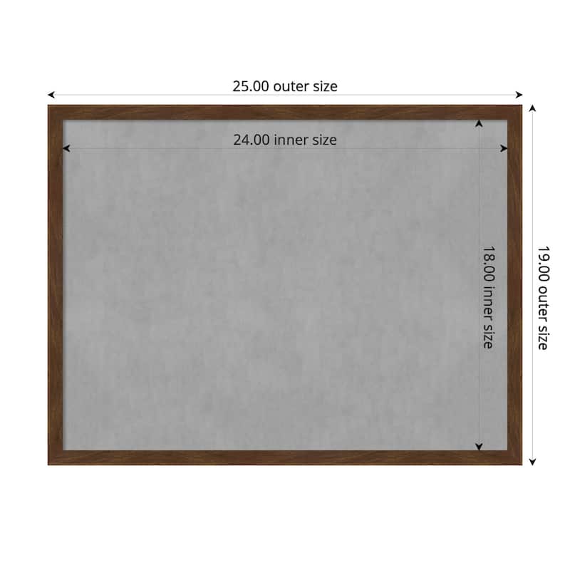 Amanti Art Carlisle Brown Narrow Framed Magnetic Board - Board Size 24x18