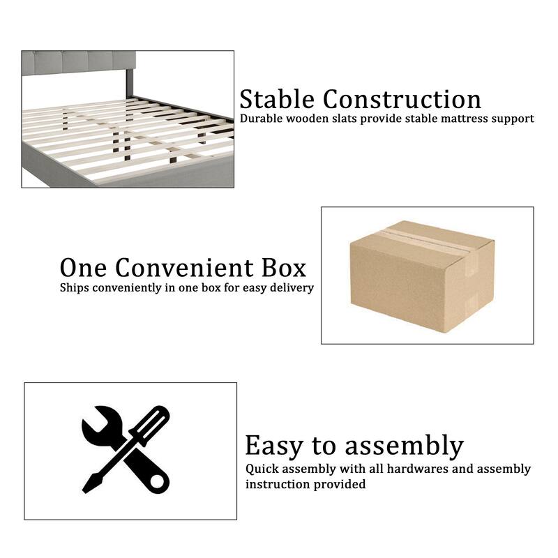 CraftPorch Contemporary Tufted Bed