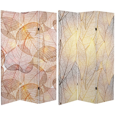 6 ft. Tall Double Sided Ethereal Leaves Canvas Room Divider