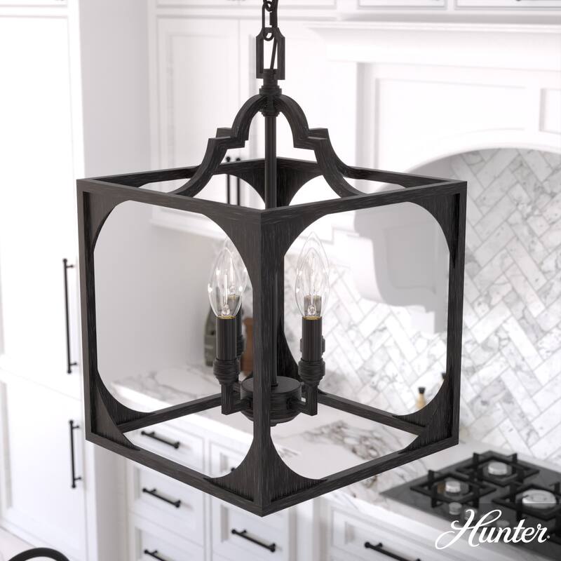 Hunter 12" Highland Hill 4-Light Pendant - Kitchen Island, Dining Room, Entry - Farmhouse, Rustic