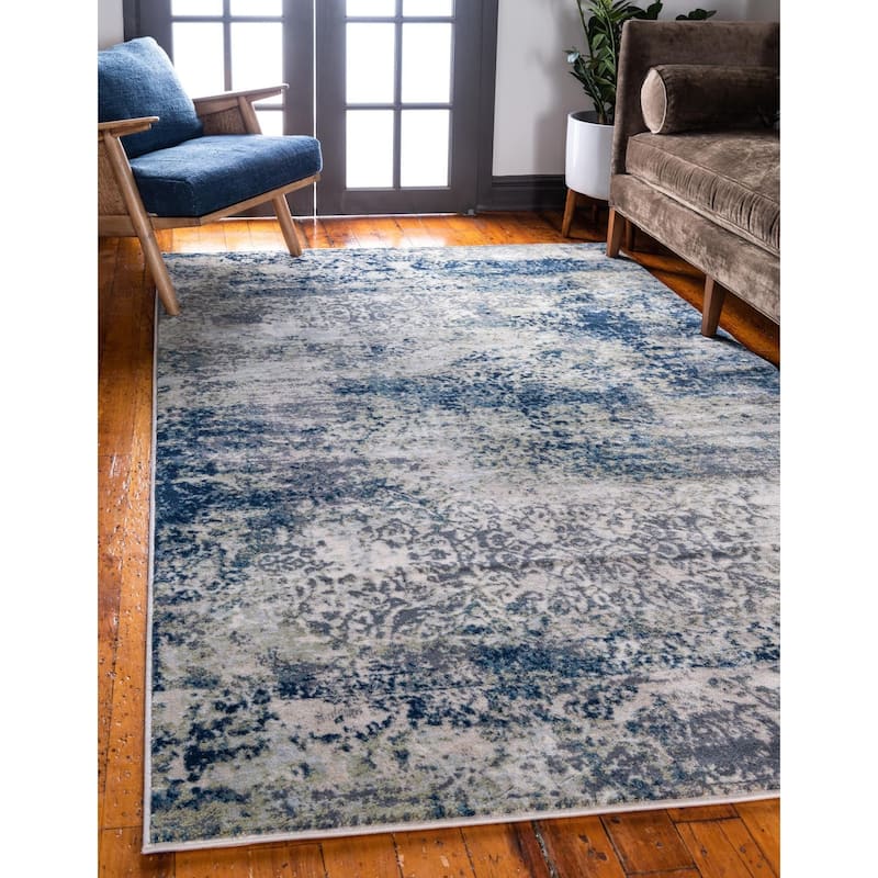 Transitional Harrogate Collection Area Rug - Navy Blue - 6'1"x9'