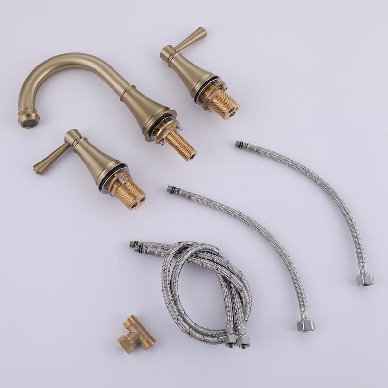 8 Inch Widespread Bathroom Faucet 3 Holes Brass Modern Double Handle Bathroom Sink Basin Vanity Faucets