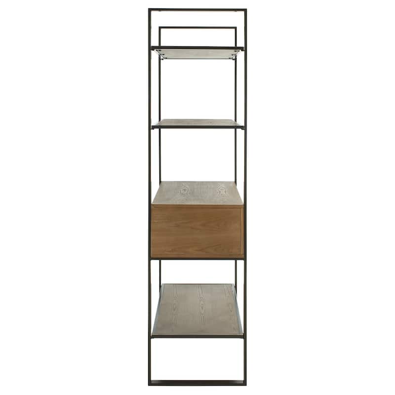 SAFAVIEH Edrie 4-Tier 1 Drawer Etagere Metal - 32" x 18" x 72" - 32Wx18Dx72H