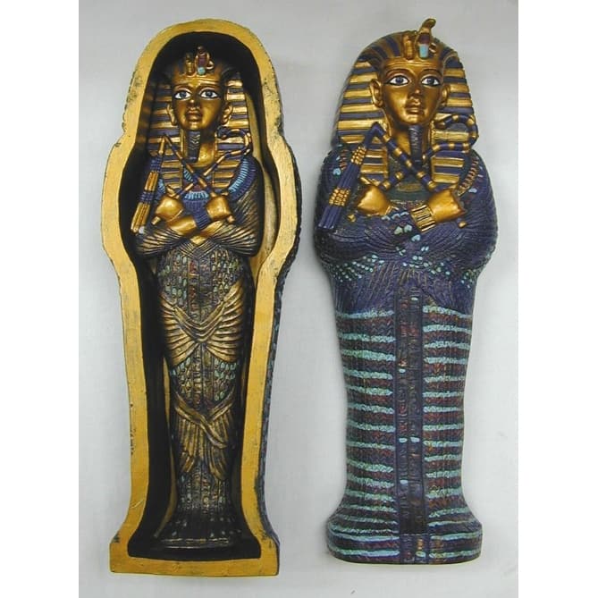 Veronese Design 7.5 L King Tut Sarcophagus Resin Multicolor