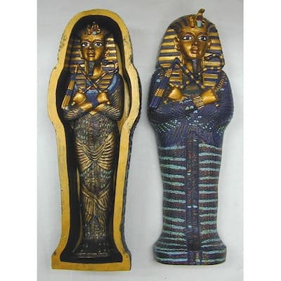 Veronese Design 7.5 L King Tut Sarcophagus Resin Multicolor