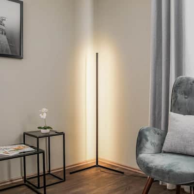 RGBCW LED Corner Floor Lamp with Remote Control