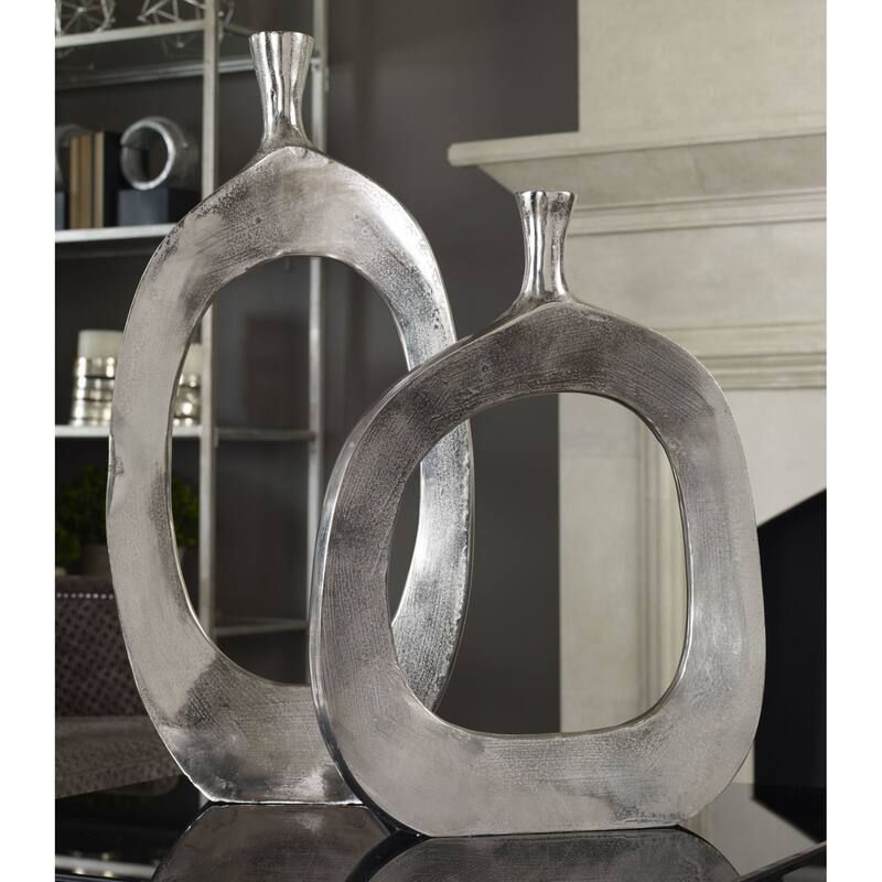 Uttermost Cierra 30 Inch x 14 Aluminum Vases - Set of 2