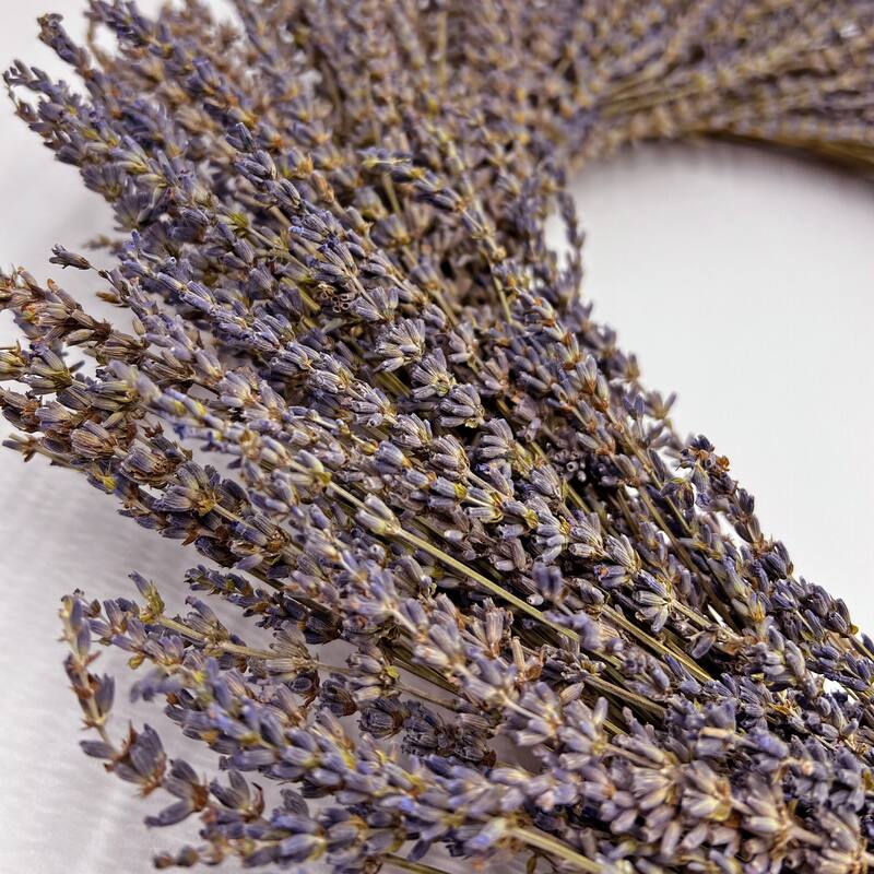 Preserved Decorative Real Dried Lavender Wreath - Purple