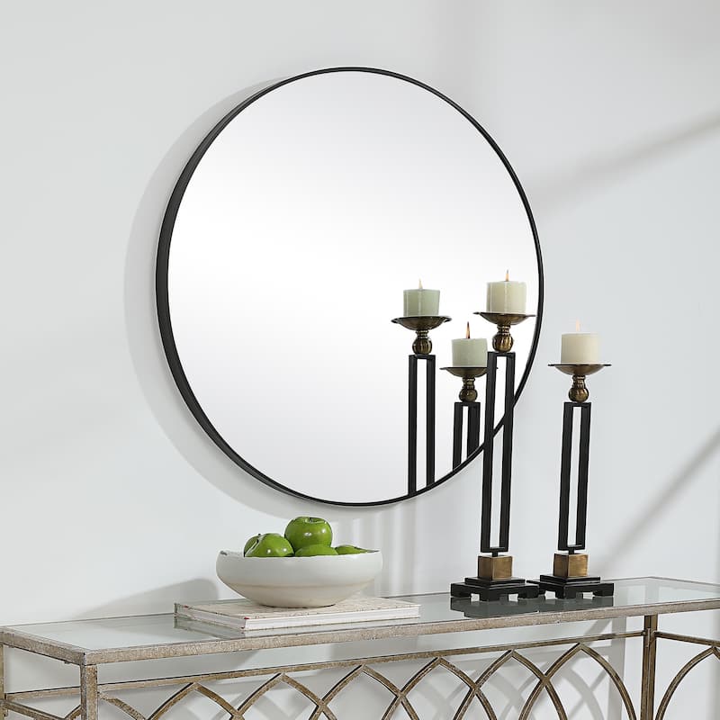 Copper Grove Aluminum Thin-framed Round Mirror