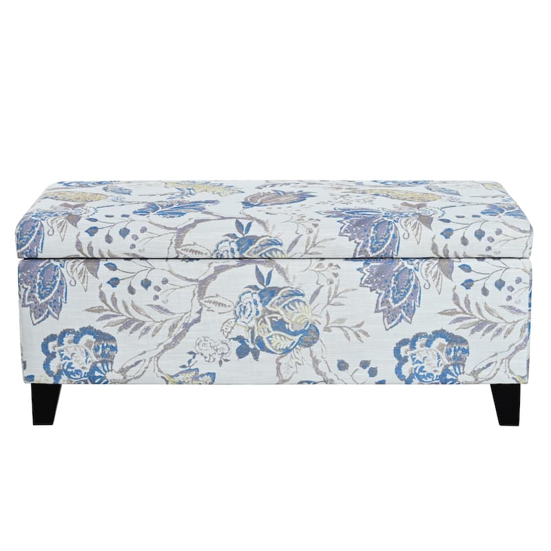 Breanna Floral Upholstered Storage Ottoman by Christopher Knight Home