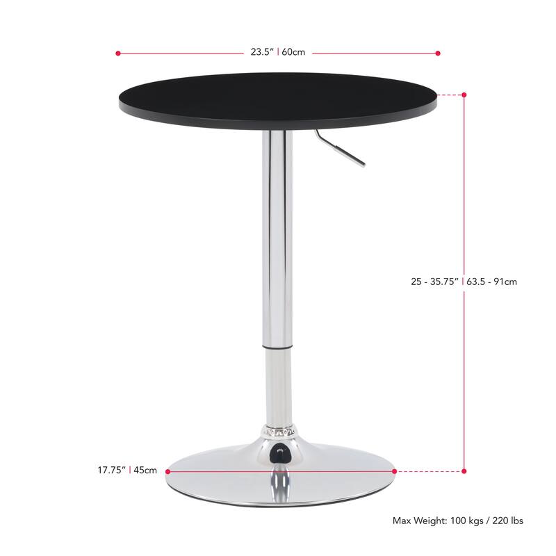 Maya Adjustable Height Round Bar Table