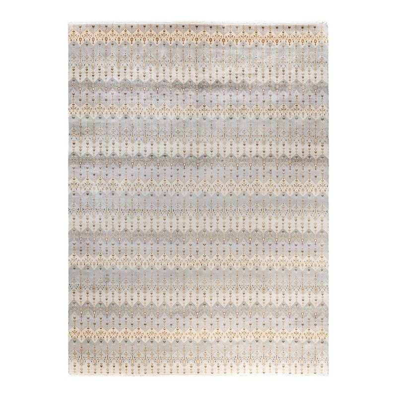 Ikat One-of-a-Kind Hand-Knotted Area Rug, Blue - 9' 1" x 12' 3"