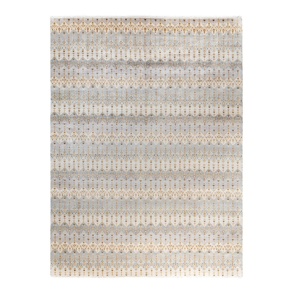 Ikat One-of-a-Kind Hand-Knotted Area Rug, Blue - 9' 1" x 12' 3"