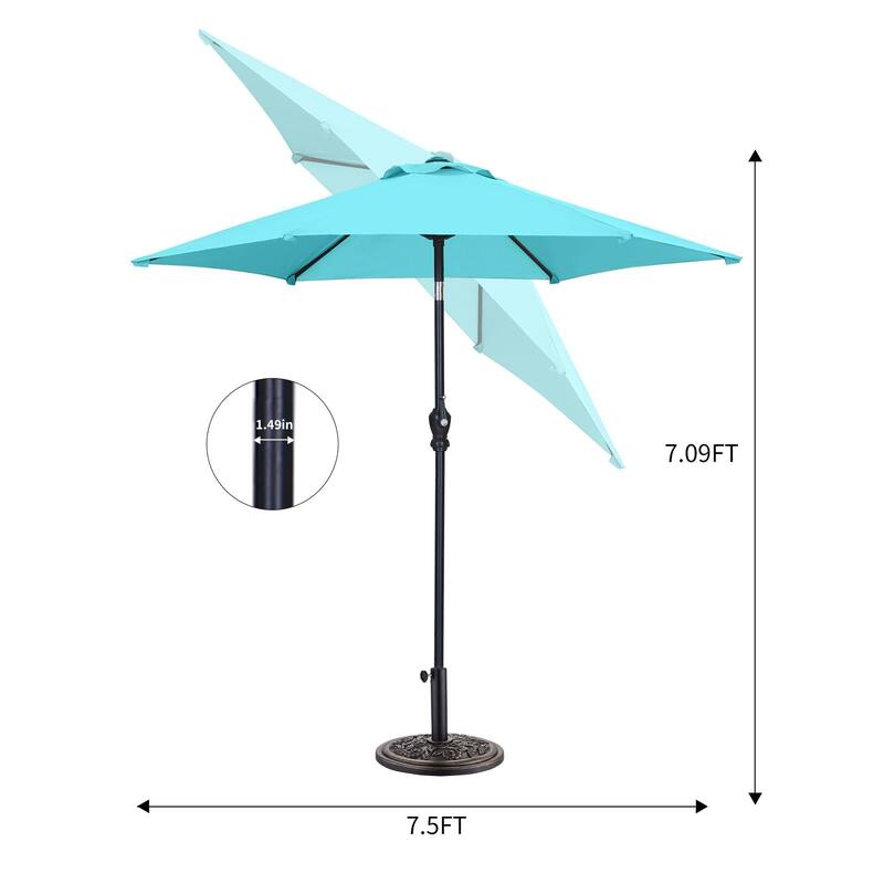 Autlaycil 7.5ft Outdoor Patio Umbrella with Tilt & Crank Base included