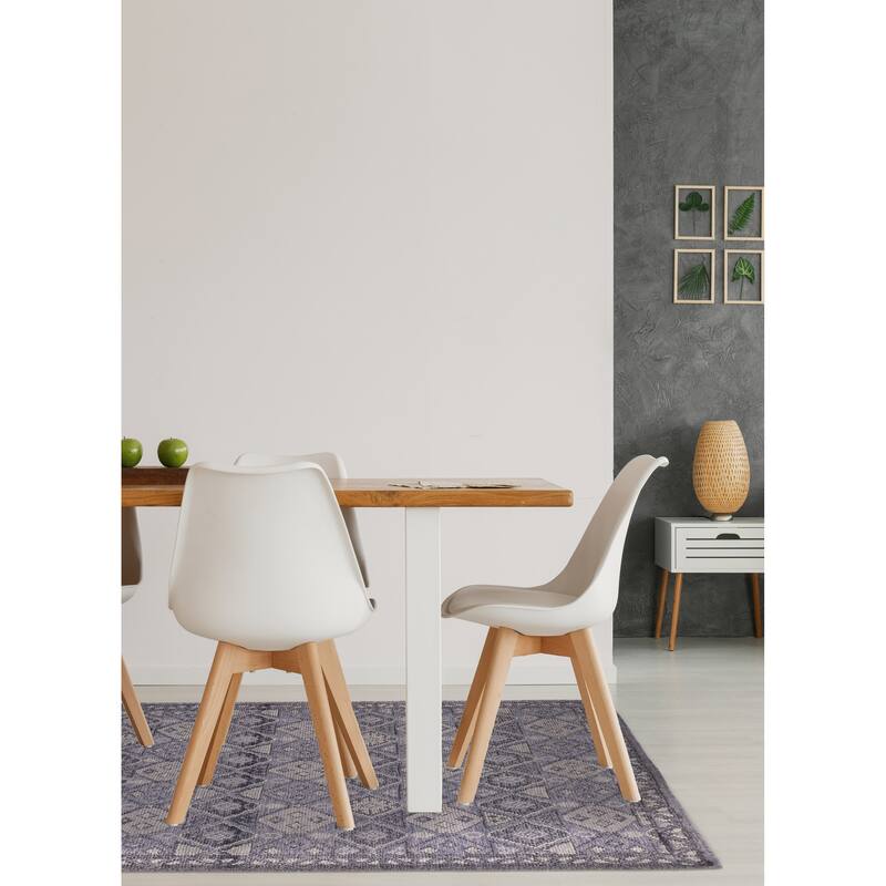 ECARPETGALLERY Hand-knotted Tangier Slate Blue Wool Rug - 5'4 x 7'6