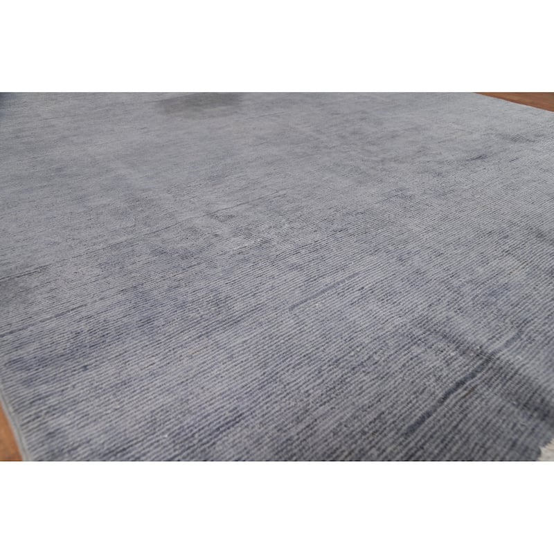 Blue Gabbeh Modern Area Rug Handmade Wool Carpet - 7'11"x 9'10"