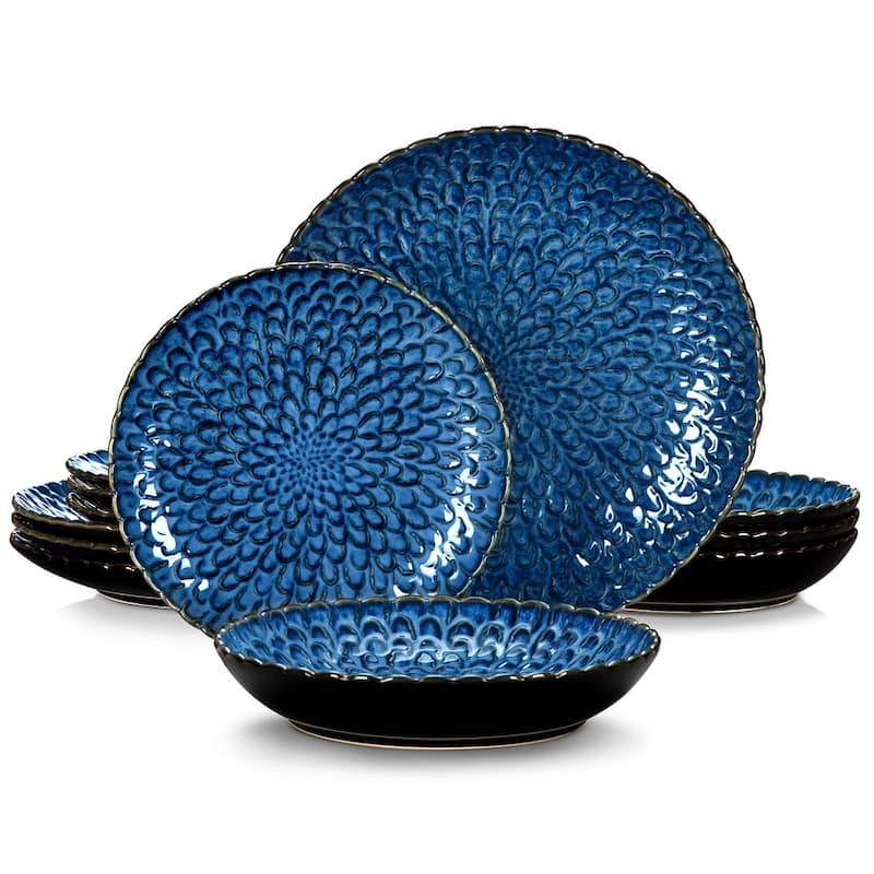 vancasso Chrys Flambed Glaze Stoneware Dinnerware Set