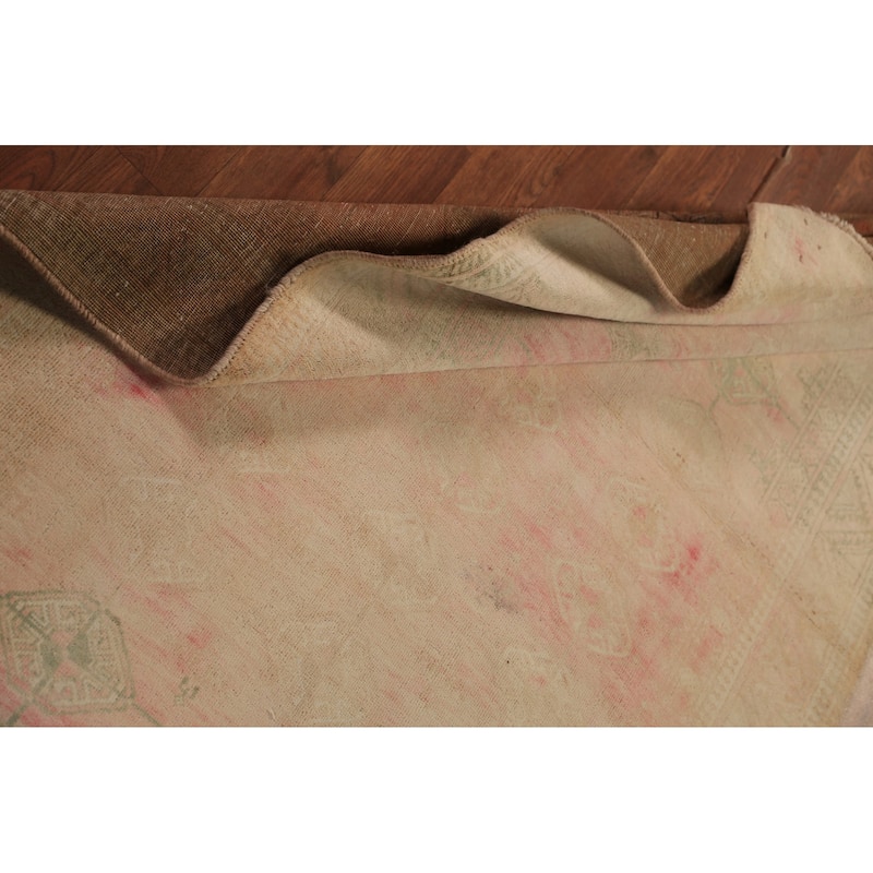 Distressed Pink Balouch Persian Vintage Rug Handmade Wool Carpet - 3'5" x 5'6"