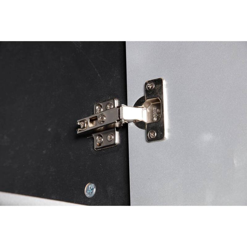 Garage Base Cabinet - 2 Door Storage Cabinet, Black Vinyl Laminate, Adjustable Feet, Soft-Close Doors