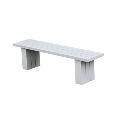 Nash Outdoor Aluminum Dining Bench, Buff