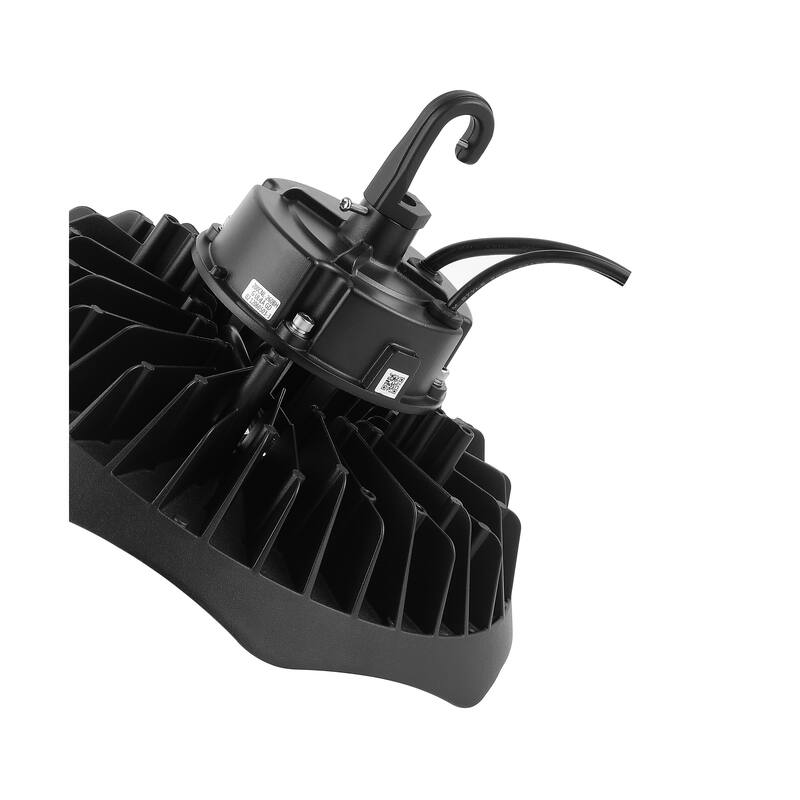 12 in. 200-Watt Integrated LED Motion Sensor High Bay Indoor/Outdoor UFO Light with 26000 Lumens 5000K, Black by JONATHAN Y