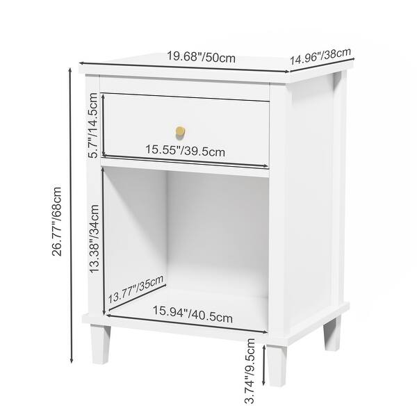 Wooden Kids Nightstand with One Drawer and One Shelf