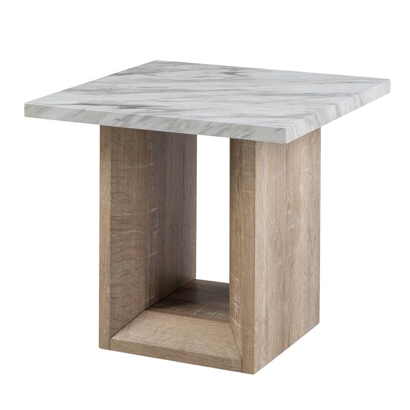 Exquisite Marble End Table with Stylish Pedestal Base for Modern Interiors