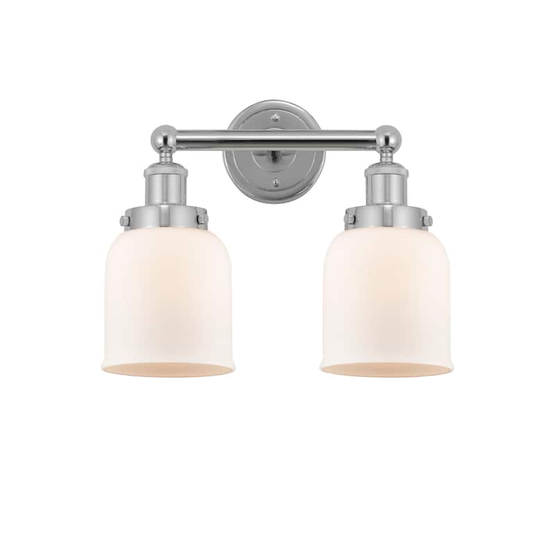 Innovations Lighting 616-2W-10-16 Bell Vanity Bell 2 Light 16" Wide - Polished Chrome / Matte White