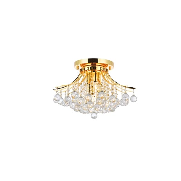slide 2 of 8, Fleur Illumination 6 light Gold Flush Mount royal cut crystals/Gold