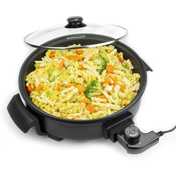 Chefman Electric Skillet,12 inch Round Non-Stick Frying Pan, Temperature  Control, Black 