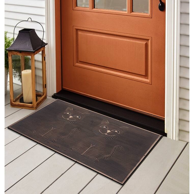 A1HC All Weather Rubber Door Mat, Dirt Grabber Durable Welcome Doormat, Pin Scrapper Doormat