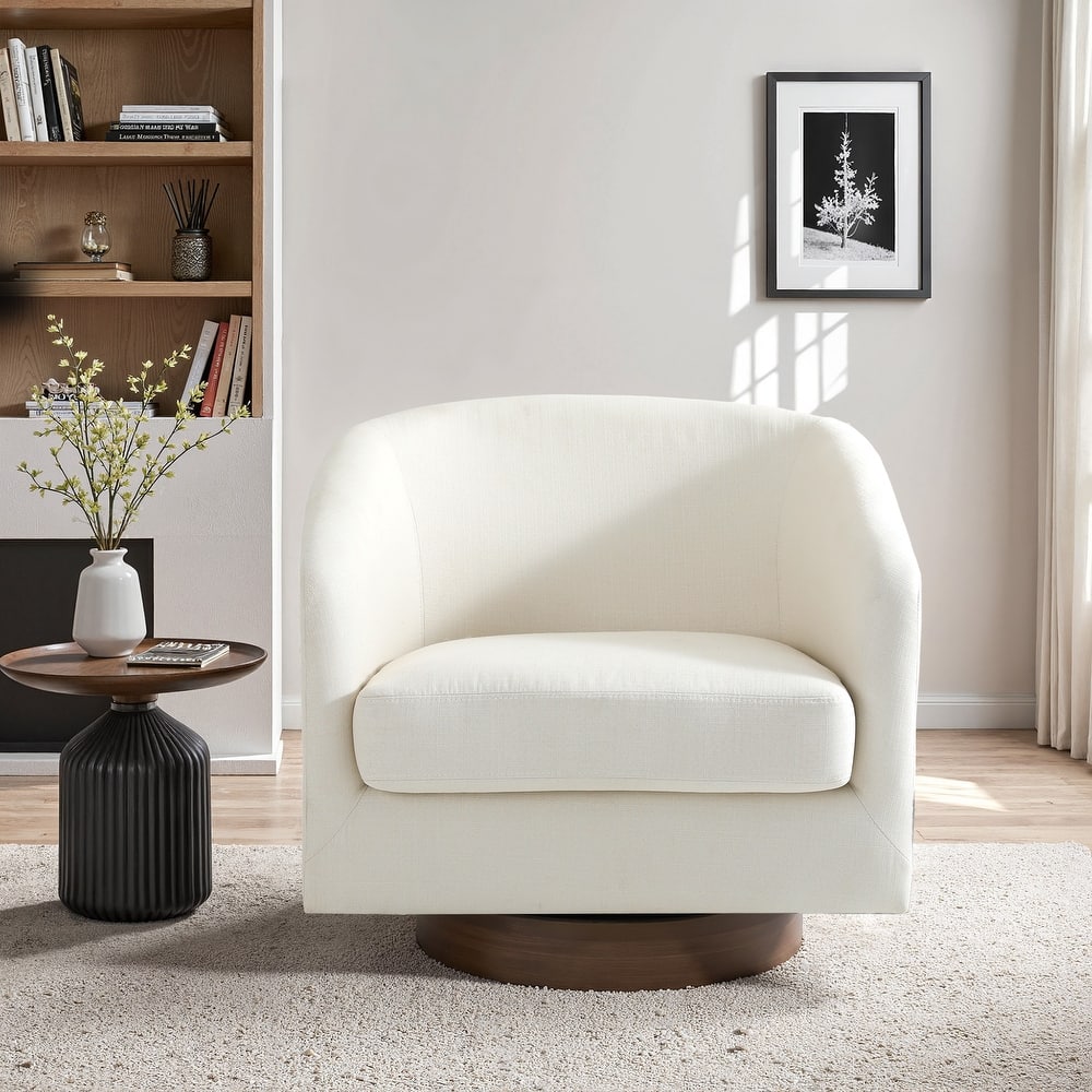 UIXE 31" W Swivel Round Barrel Chair Accent Chairs