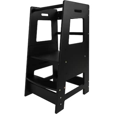 Toddler Standing Tower Kitchen Step Stool Adjustable Height Learning Stool,Helper Removable Anti-Drop Safety Rail Stool